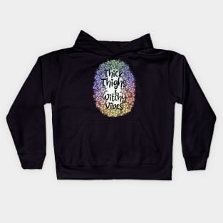 Thick thighs witchy vibes cheeky fun saying Kids Hoodie